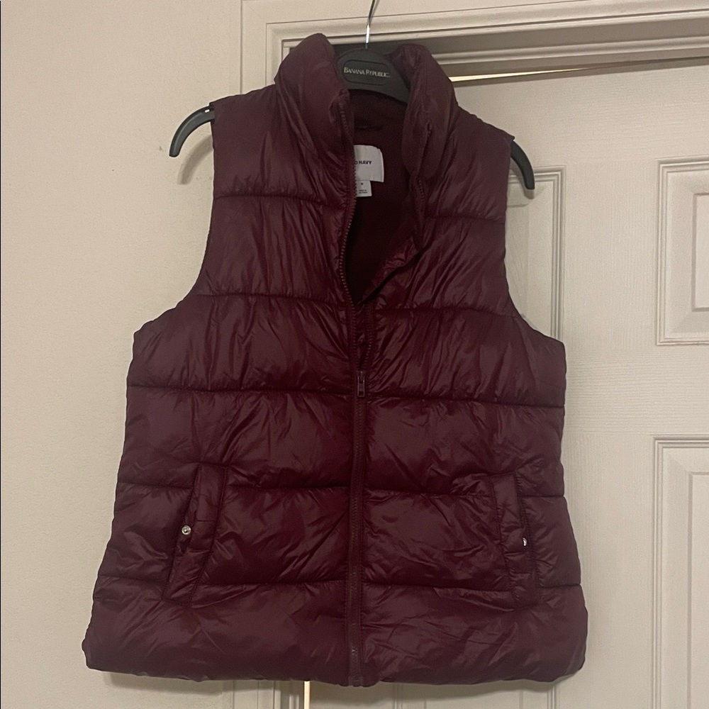 Old Navy Burgundy Puffer Vest
